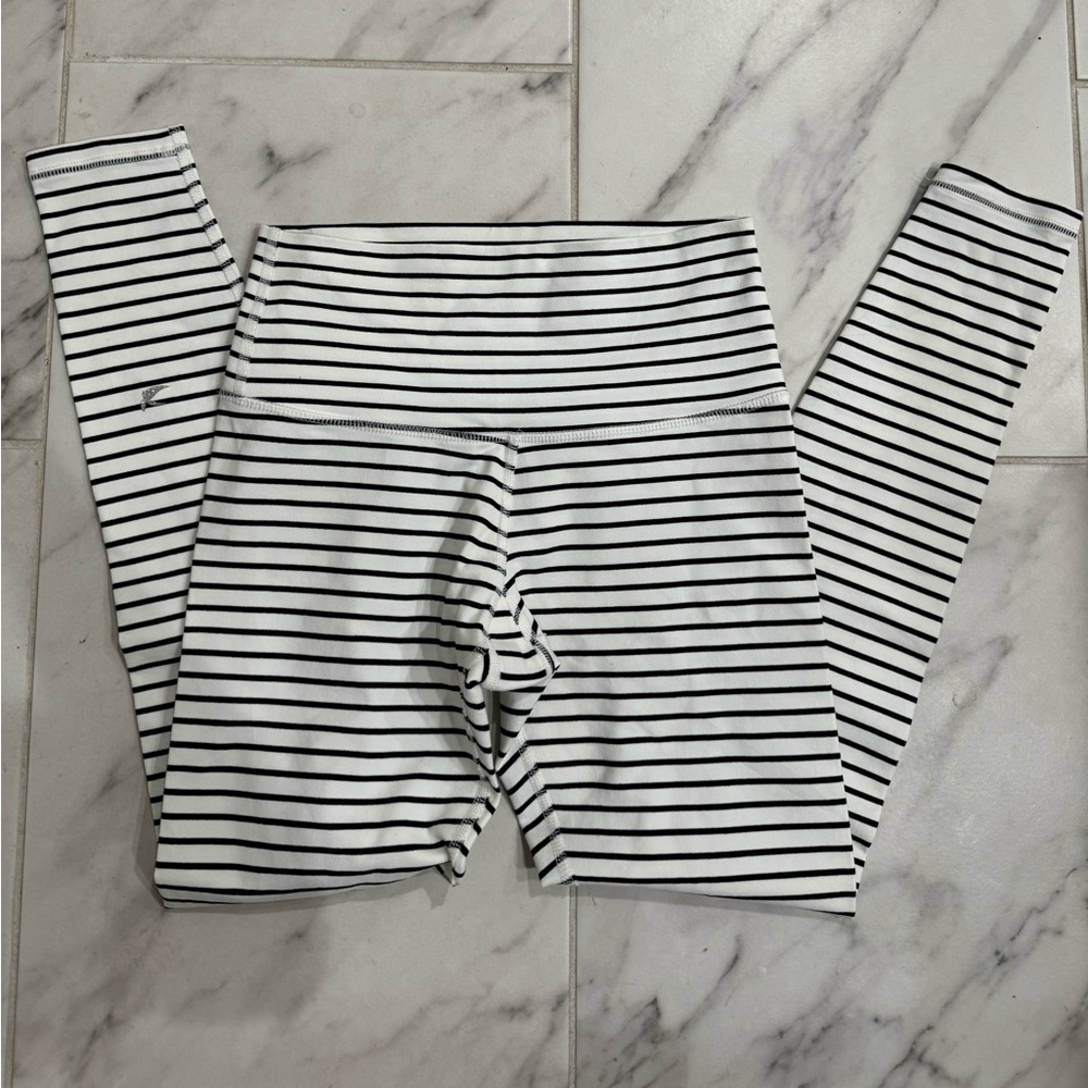 Black and White Striped Glyder Yoga Leggings XS